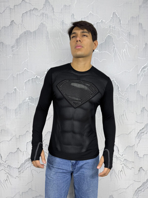 MANGA LARGA SUPERMAN NEGRO / NEGRO - Imagen 2