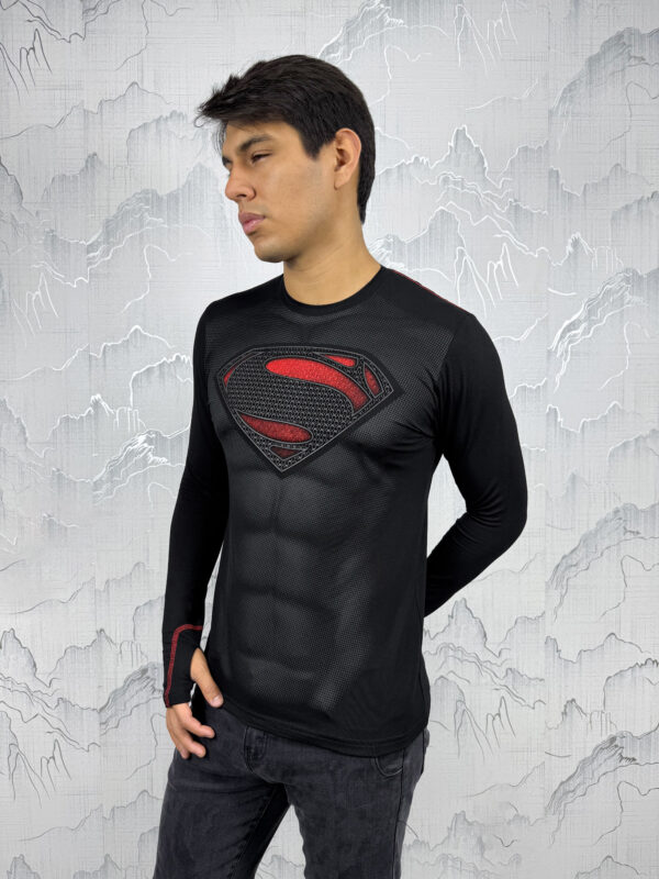 MANGA LARGA SUPERMAN NEGRO / ROJO - Imagen 2